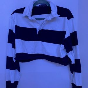 Brandy Melville striped cropped collar shirt